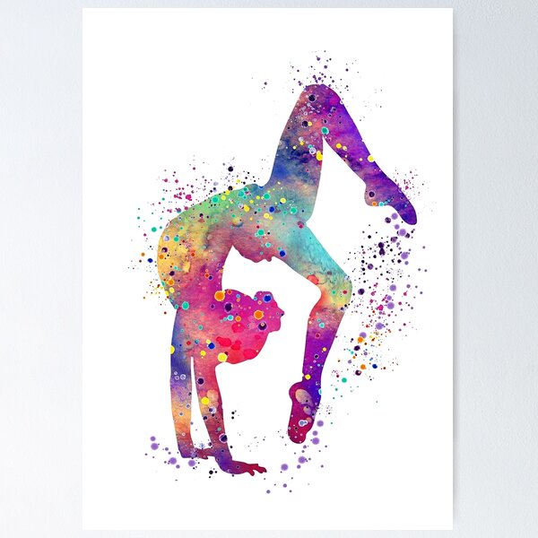 Artikel-Vorschau von Gymnastik Mädchen Tumbling Bunte Aquarell Kunst Geschenk, designt und verkauft von LotusGifts.