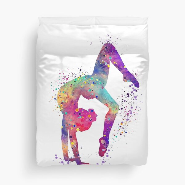 Item preview, Gymnastics Girl Tumbling Colorful Watercolor Art Gift designed and sold by LotusGifts.