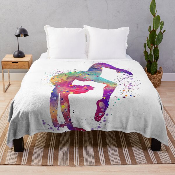Item preview, Gymnastics Girl Tumbling Colorful Watercolor Art Gift designed and sold by LotusGifts.