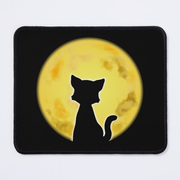 Item preview, Cat sitting in front of a full moon designed and sold by LESSILU.
