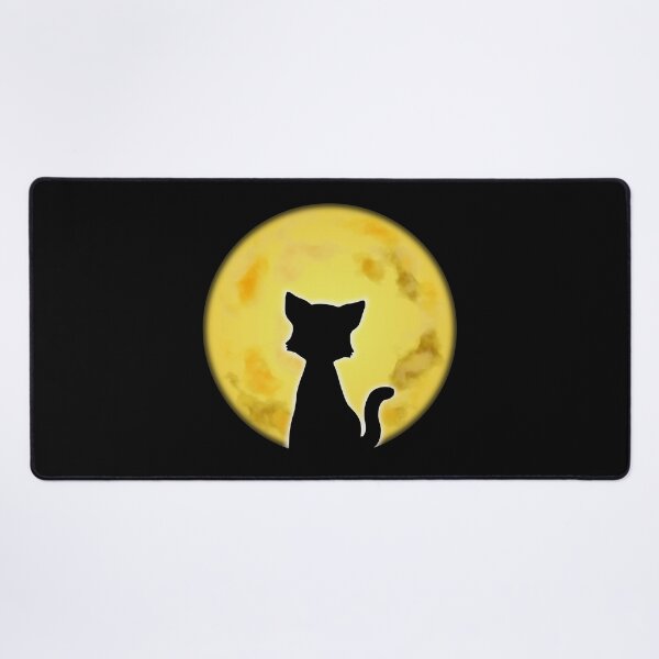 Item preview, Cat sitting in front of a full moon designed and sold by LESSILU.