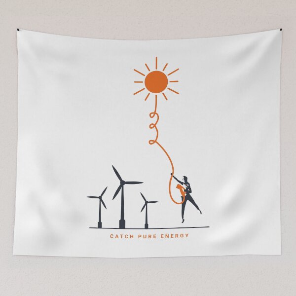 Item preview, Catch Pure Energy: Minimalist Eco Art for Renewable Energy Enthusiasts designed and sold by DesignWiseTeam.