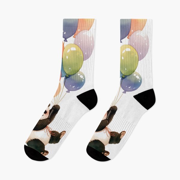 Item preview, Panda Floating with Balloons designed and sold by PandaKunst.