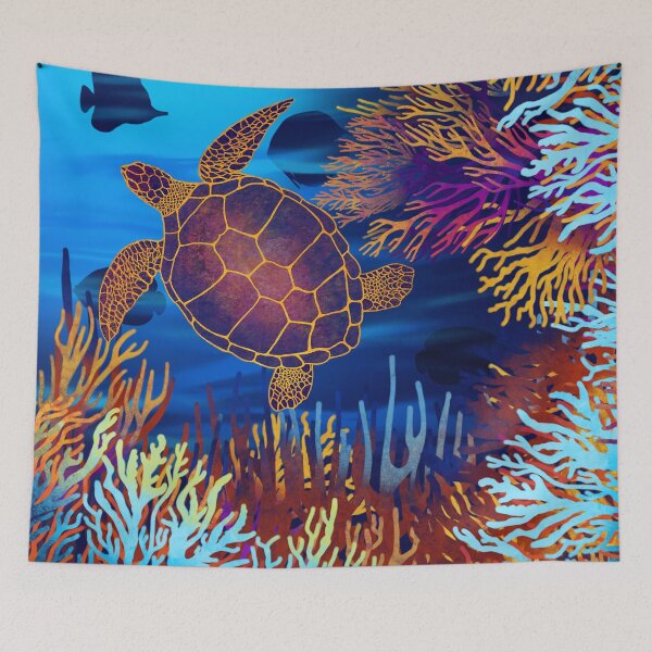 Item preview, Colorful Sea Turtle designed and sold by awanderingsoul.