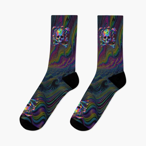 Item preview, Psychedelic Jolly Roger – Neon Skull & Shrooms designed and sold by SHHCreations.