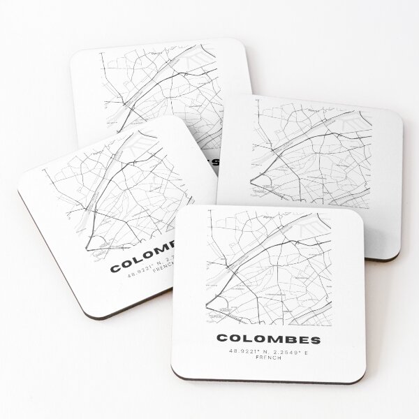 Aperçu de l'œuvre Carte minimaliste de Colombes - Conception des coordonnées de la ville de France créée et vendue par RM-Journey.