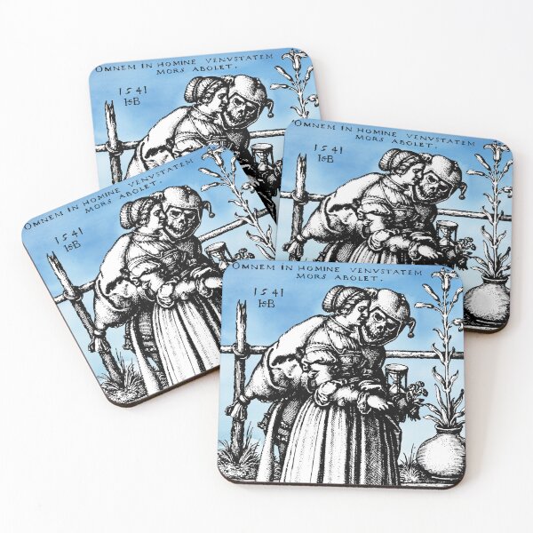 Item preview, Jester Death and the Maiden Renaissance Engraving Hans Sebald Beham designed and sold by Pixelchicken.