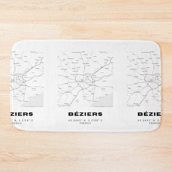 Item preview, Minimalist Béziers Map Art - France City Coordinates Design designed and sold by RM-Journey.