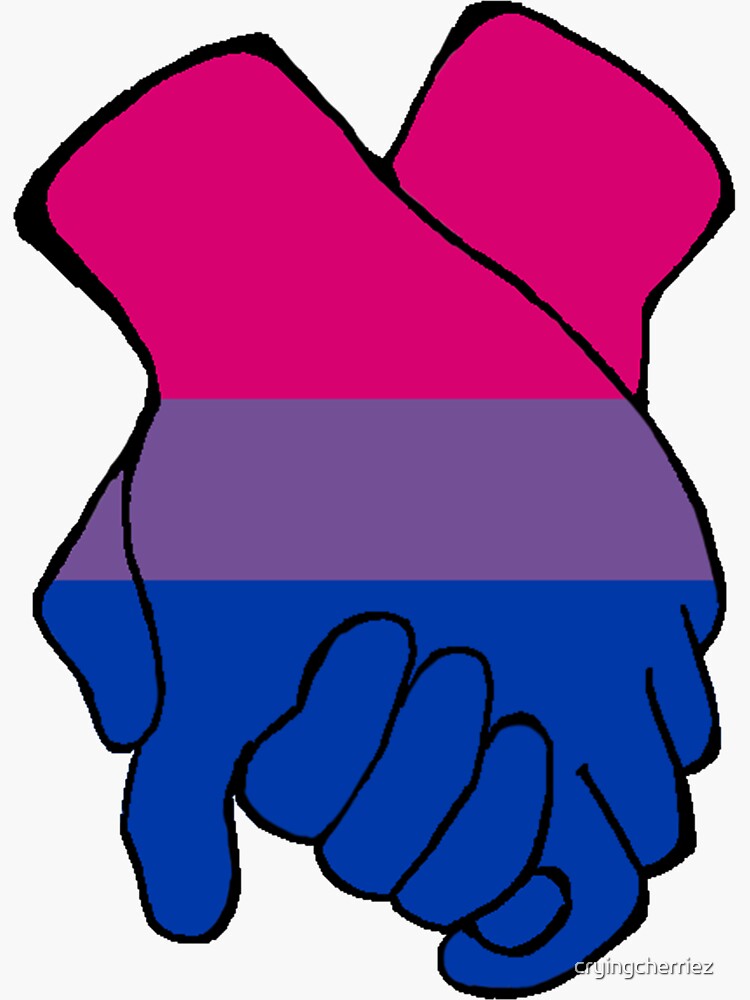 Bisexual Pride Sticker Sticker By Cryingcherriez Redbubble