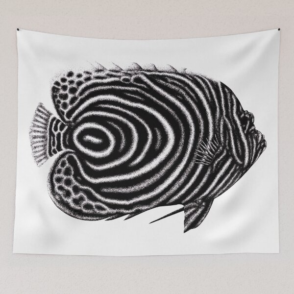 Item preview, Young Emperor angelfish illustration designed and sold by LorenDowding.