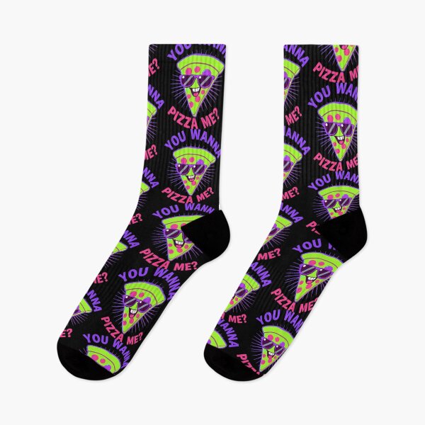 Item preview, Neon Pizza Pun Sticker – You Wanna Pizza Me? Funny Glow-Inspired Design designed and sold by CrownedCanvas.