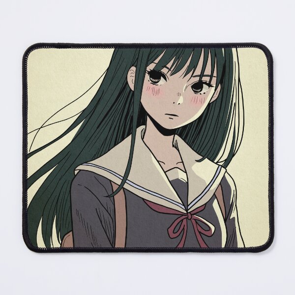 Item preview, Serious Anime Schoolgirl – Vintage Anime Art designed and sold by AirForceTuan.