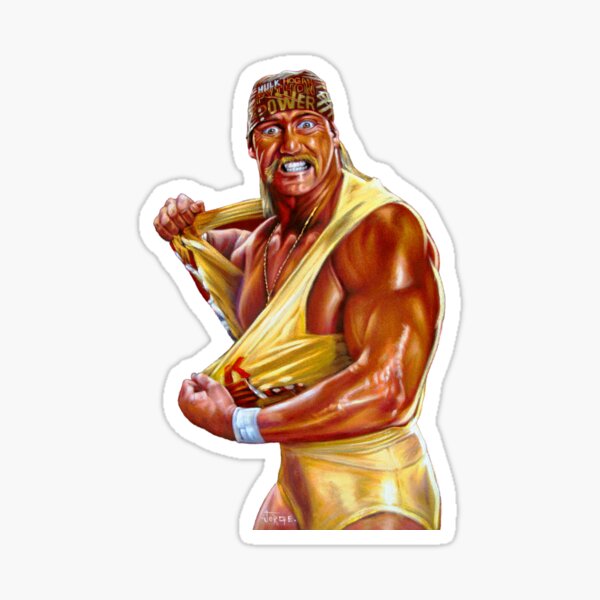 Item preview, Hulk Hogan ripping off yellow shirt, Oil on velvet by Jorge Torrones ver2 designed and sold by velvetify.com.