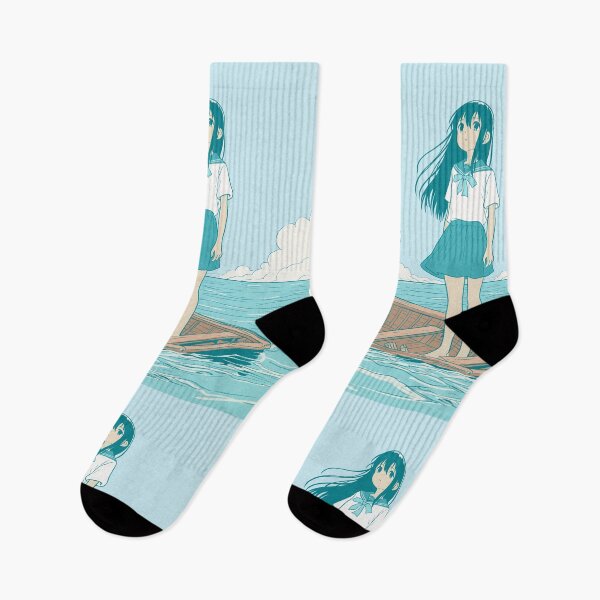 Item preview, Anime Schoolgirl on a Boat in the Ocean – Dreamy Vintage Anime Art designed and sold by AirForceTuan.