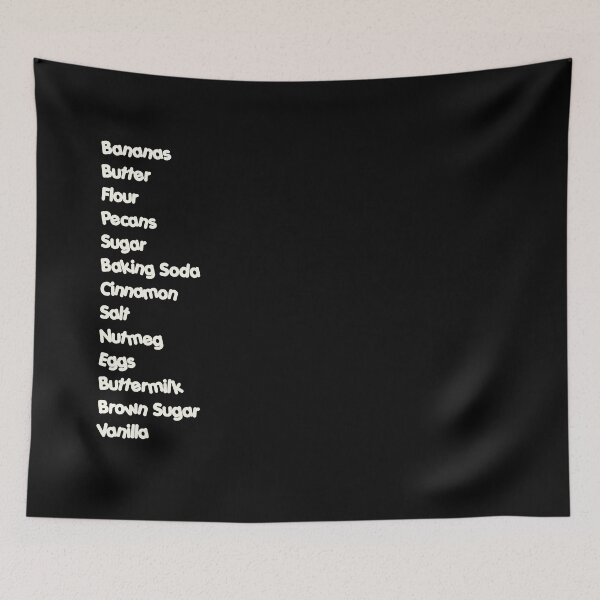 Item preview, Best Banana Bread Recipe Ingredients List Typography designed and sold by OriginalBeerCat.