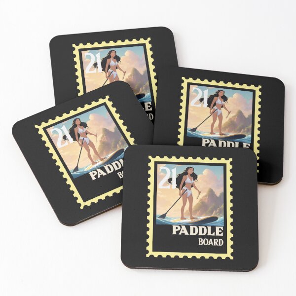Item preview, Paddle Board Postage Stamp – Anime Girl SUP T-Shirt designed and sold by bobparduephoto.