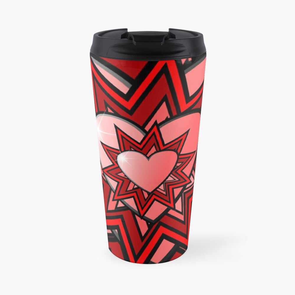 heart pattern travel mug