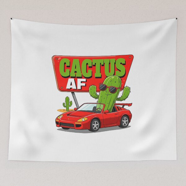 Item preview, Cactus AF - Cool Cactus Driving Red Sports Car designed and sold by AnAzArt.