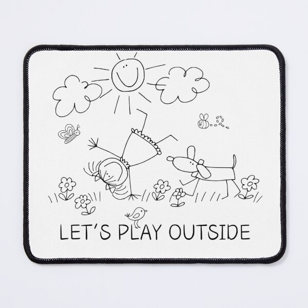 Item preview, Let's Play Outside Doodle Art Cartwheel Girl & Dog designed and sold by BeansHotTees.