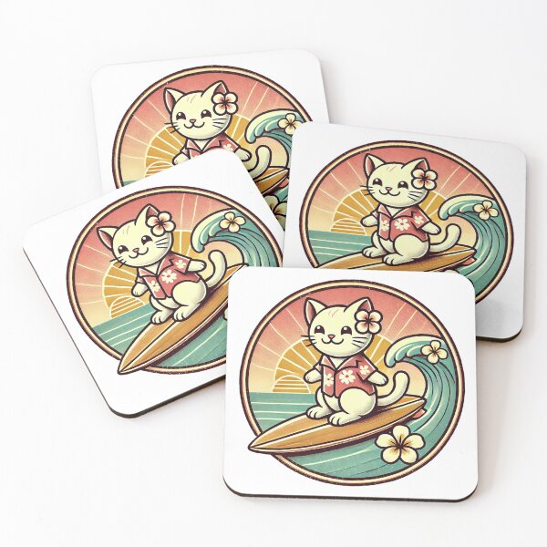 Item preview, Surf Kawaii Kitty designed and sold by Kona Cat Creationz.