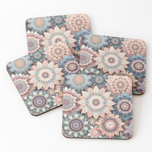 Item preview, Intrincado patrón floral de mandala en tonos pastel designed and sold by mcaussieb.