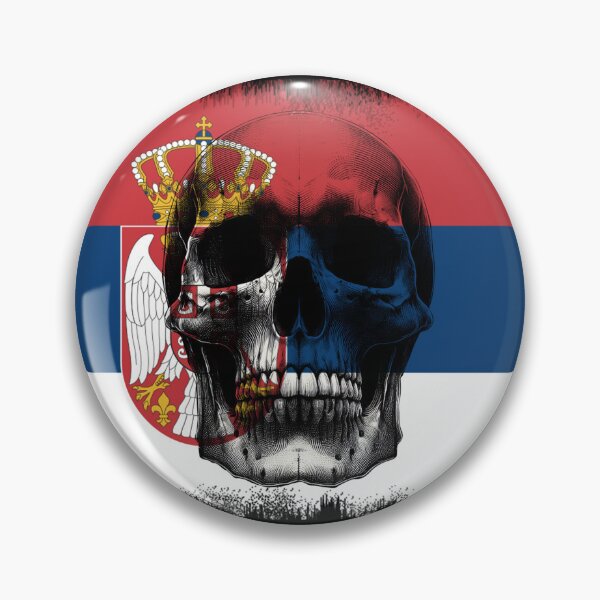 Item preview, SERBIA SKULL FLAG NATION RAREART COUNTRY HALLOWEEN #ogirdor designed and sold by ogirdorgraphics.