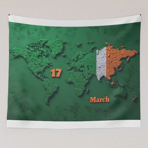 Item preview, Green and Gold Ireland - St Patrick's Day Art designed and sold by Emaga Digital Studio.