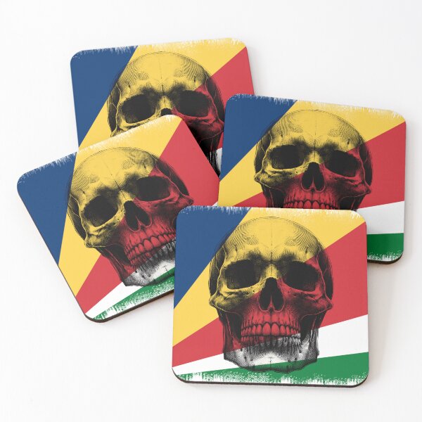 Item preview, SEYCHELLES SKULL FLAG NATION RAREART COUNTRY HALLOWEEN #ogirdor designed and sold by ogirdorgraphics.