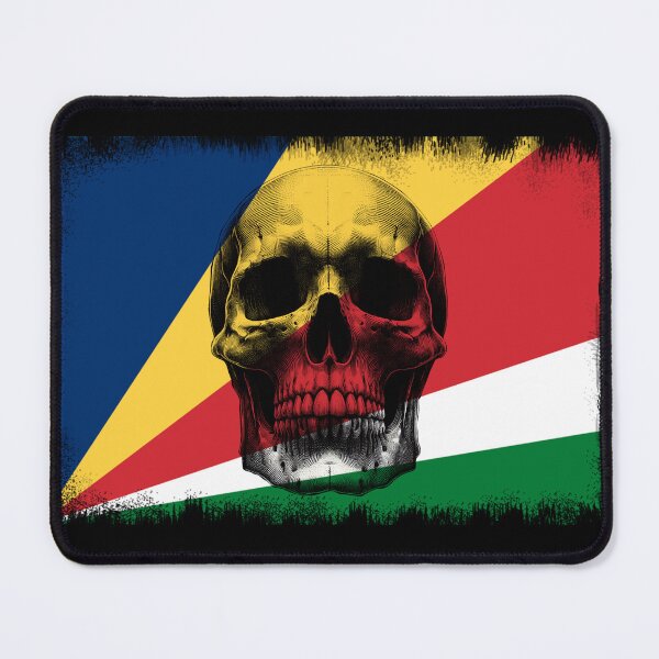 Item preview, SEYCHELLES SKULL FLAG NATION RAREART COUNTRY HALLOWEEN #ogirdor designed and sold by ogirdorgraphics.