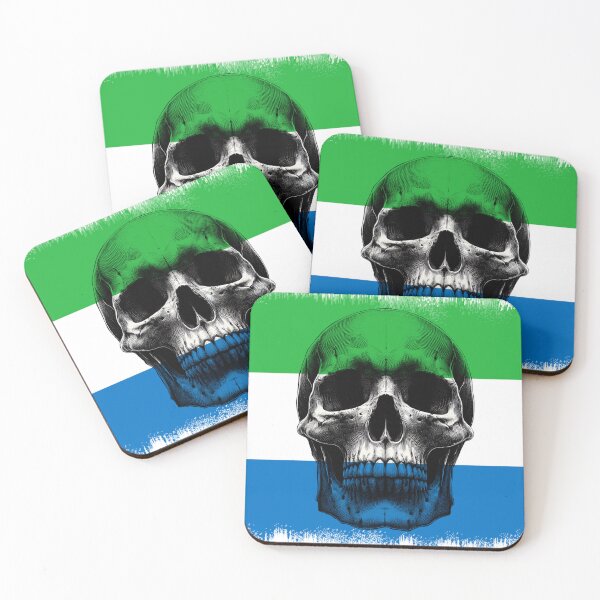 Item preview, SERRA LEONE SKULL FLAG NATION RAREART COUNTRY HALLOWEEN #ogirdor designed and sold by ogirdorgraphics.