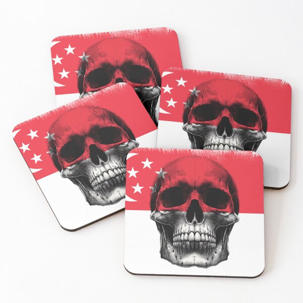 Item preview, SINGAPORE SKULL FLAG NATION RAREART COUNTRY HALLOWEEN #ogirdor designed and sold by ogirdorgraphics.