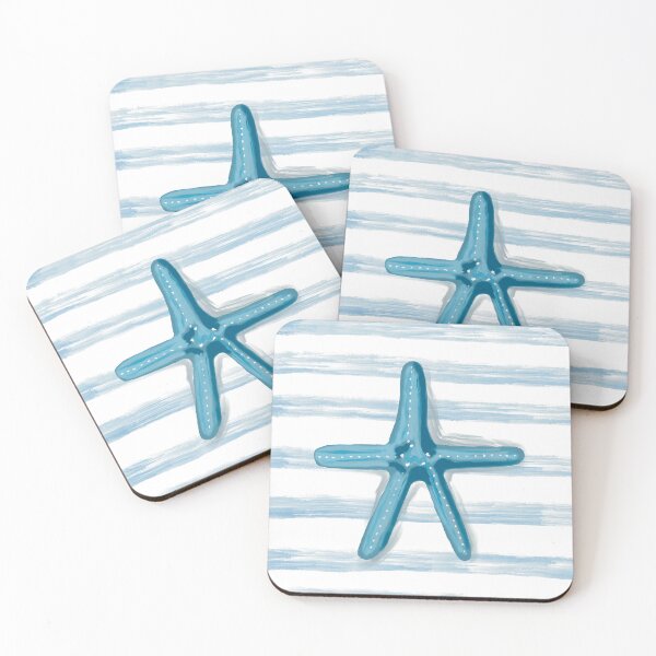 Item preview,  Blue Starfish with Blue Stripes designed and sold by K Jolly Art .