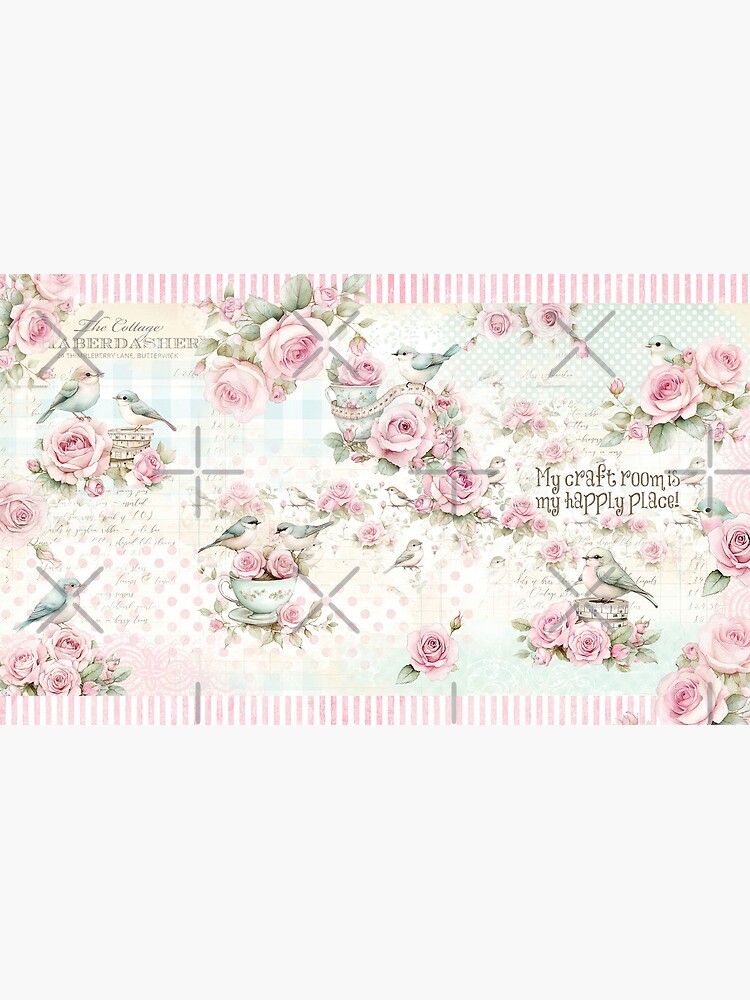 Thumbnail 6 of 6, Coffee Mug, Whimsy & Roses - Aqua Craft Room designed and sold by ShabbyArtCo.