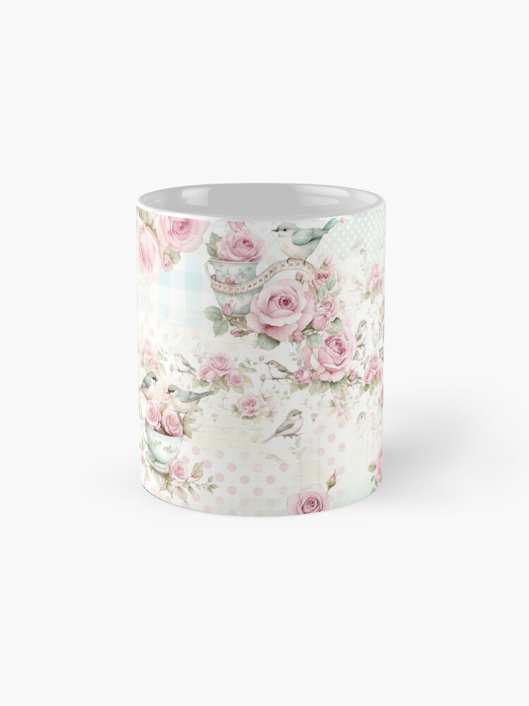 Thumbnail 4 of 6, Coffee Mug, Whimsy & Roses - Aqua Craft Room designed and sold by ShabbyArtCo.