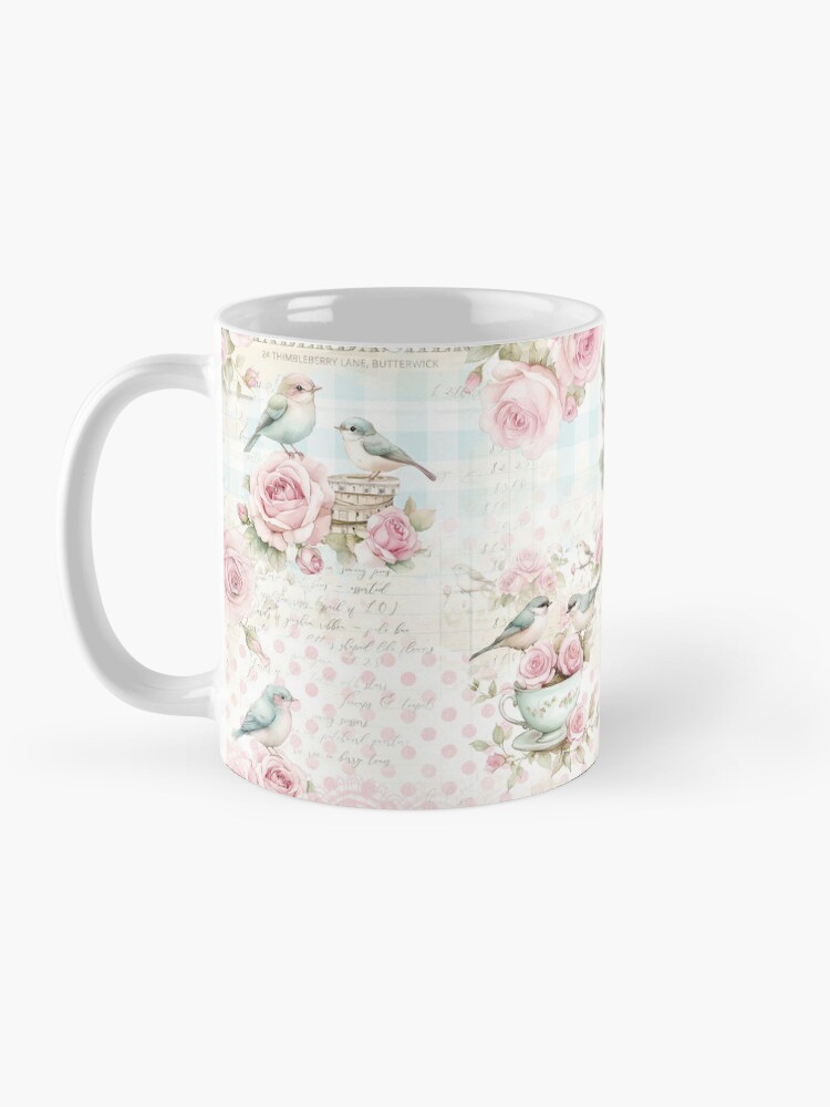 Thumbnail 3 of 6, Coffee Mug, Whimsy & Roses - Aqua Craft Room designed and sold by ShabbyArtCo.