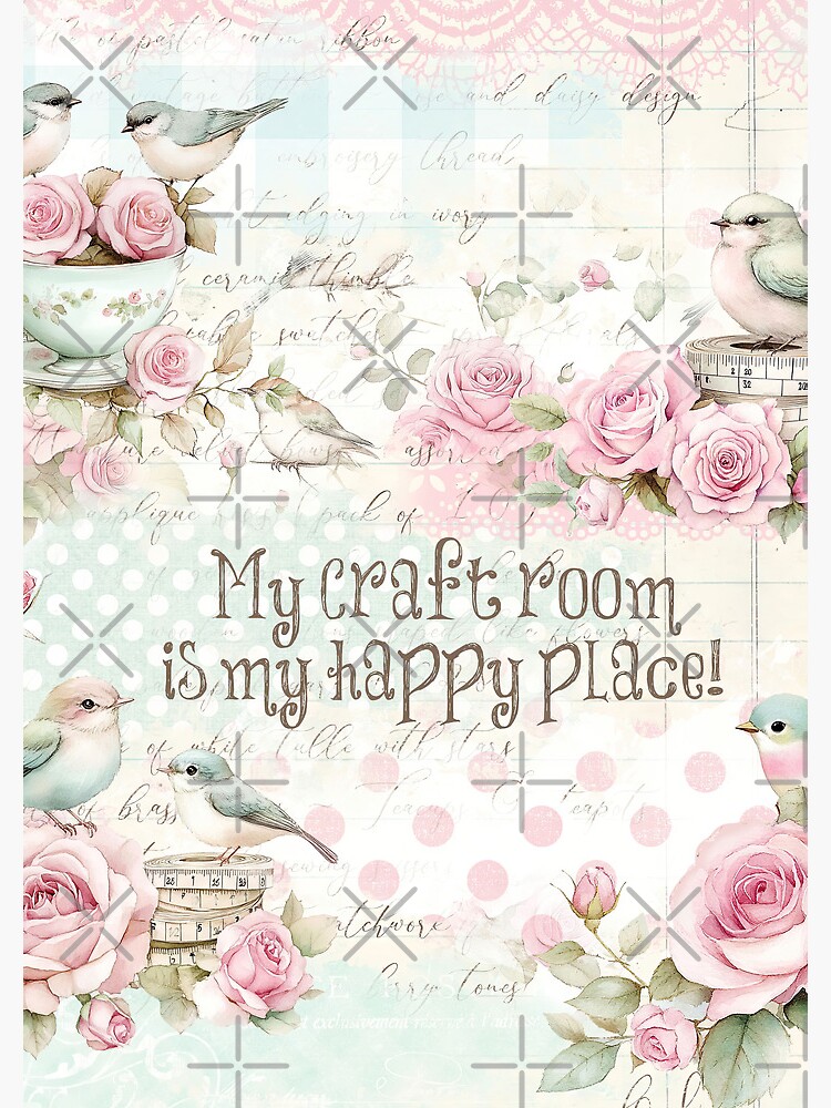Thumbnail 3 of 3, Journal, Whimsy & Roses - Aqua Craft Room designed and sold by ShabbyArtCo.