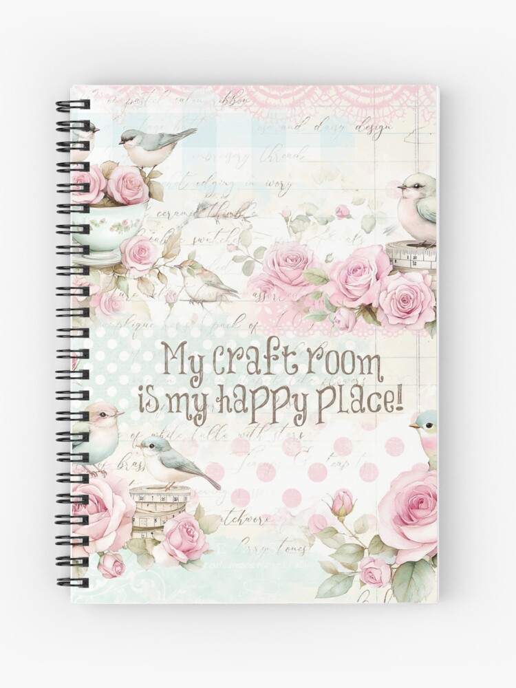 Thumbnail 1 of 3, Journal, Whimsy & Roses - Aqua Craft Room designed and sold by ShabbyArtCo.