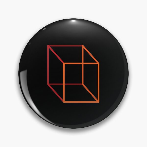 Item preview, Geomety, orange cube outline designed and sold by Revolution  Australia.