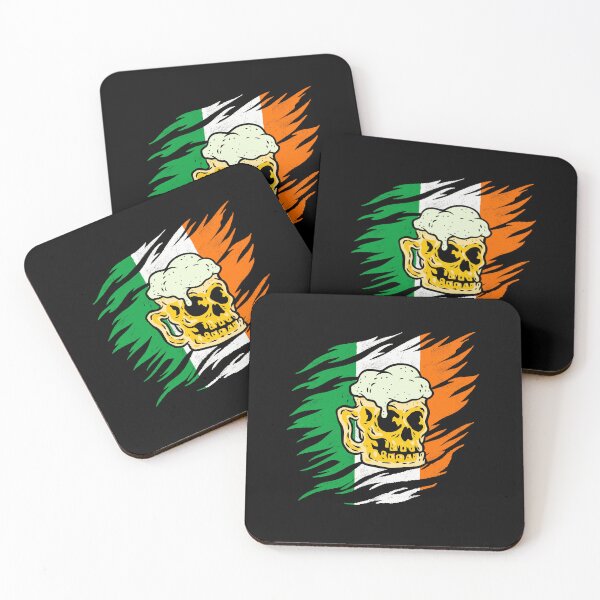 Item preview, Funny Skeleton Beer : Irish Flag Skull Brew  designed and sold by ImaginarStore.