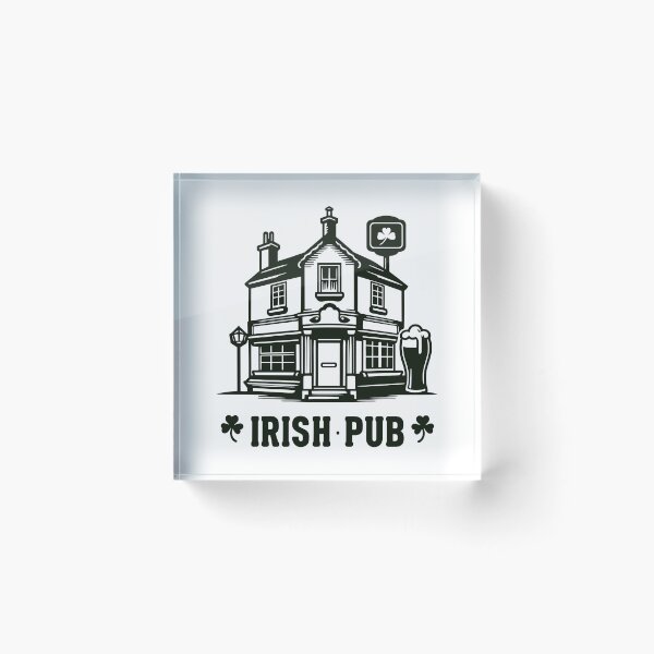 Item preview, Traditional Irish Pub with Shamrock and Beer designed and sold by theartfulaspie.