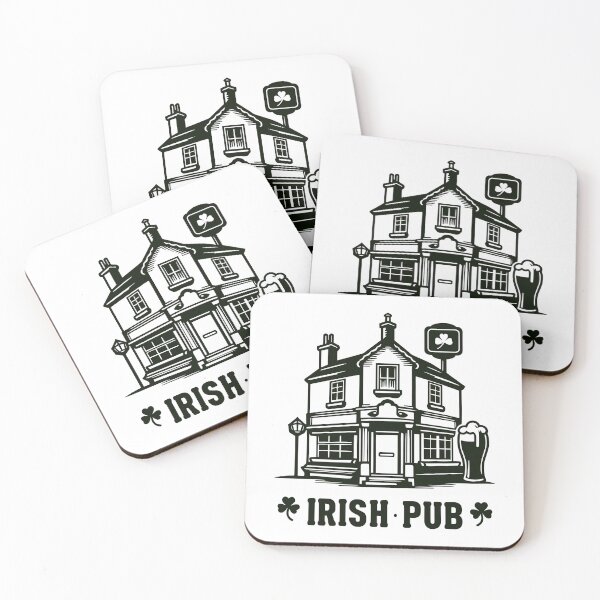 Item preview, Traditional Irish Pub with Shamrock and Beer designed and sold by theartfulaspie.
