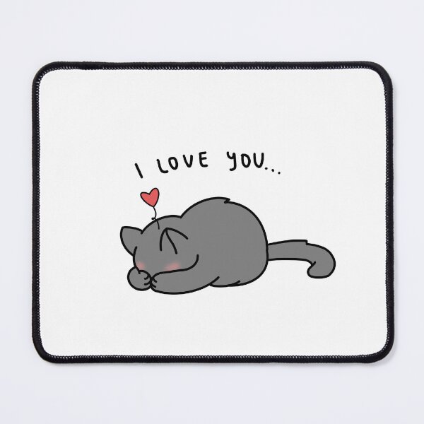 Item preview, Cute Gray Cat I Love You designed and sold by LiberumAqua.
