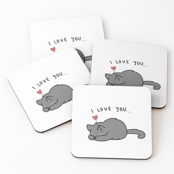 Item preview, Cute Gray Cat I Love You designed and sold by LiberumAqua.