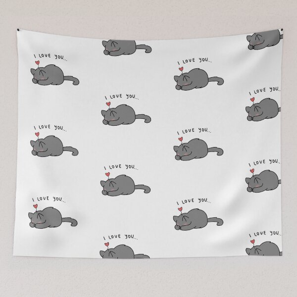 Item preview, Cute Gray Cat I Love You designed and sold by LiberumAqua.
