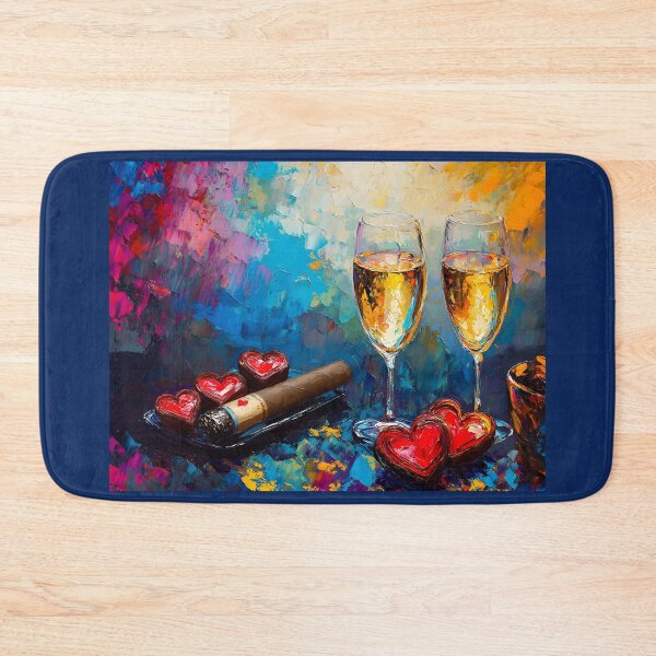 Item preview, Valentine's Day Cigar and Chocolate Celebrations: Prosecco, Cocktails, Heart Accents- Abstract Digital AI Art designed and sold by OlfactoART Studio.