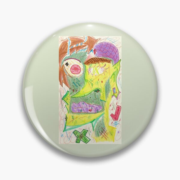Item preview, Funky Abstract Green Face designed and sold by Harold-Inks.