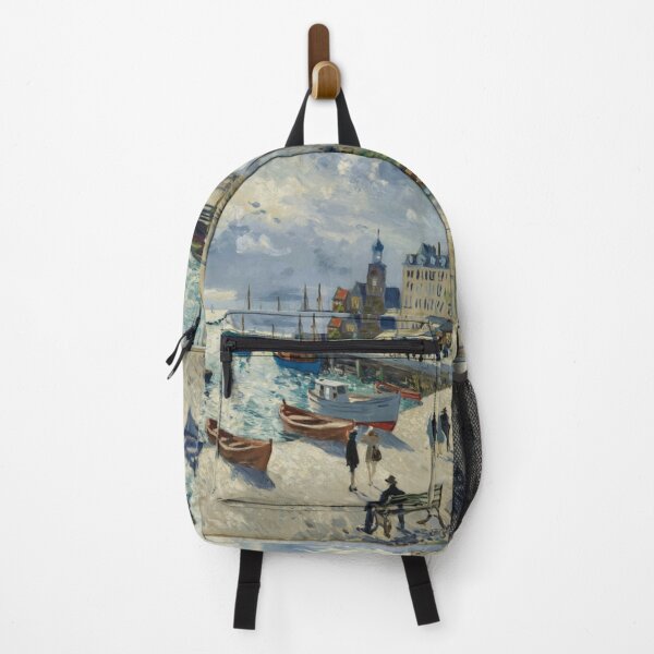 Item preview, Monet-Inspired French Harbor Scene | Impressionist Coastal Painting designed and sold by CARRAANN.