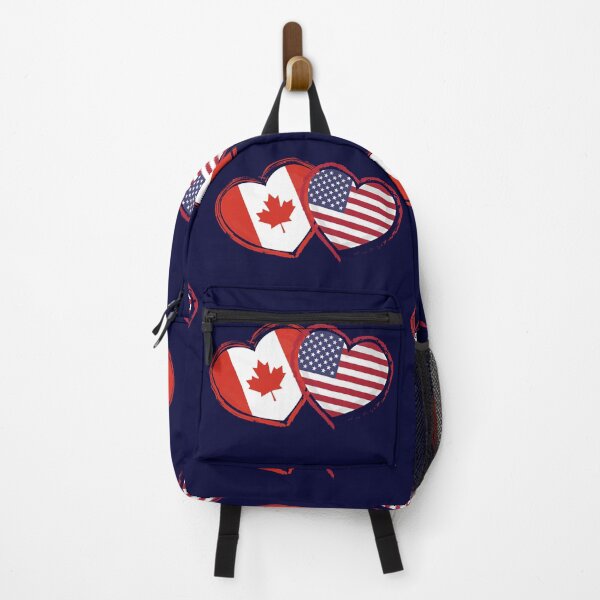 Item preview, Canadian American Friendship Together Canada USA Flag Hearts  designed and sold by LEILA ART SPACE.