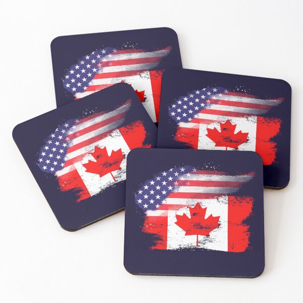 Item preview, Canadian American Friendship Together Hybrid Canada USA Flag  designed and sold by LEILA ART SPACE.