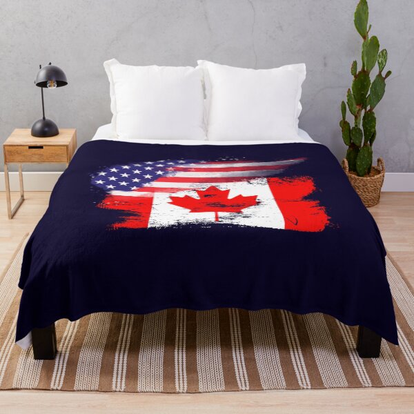 Item preview, Canadian American Friendship Together Hybrid Canada USA Flag designed and sold by LEILA ART SPACE.